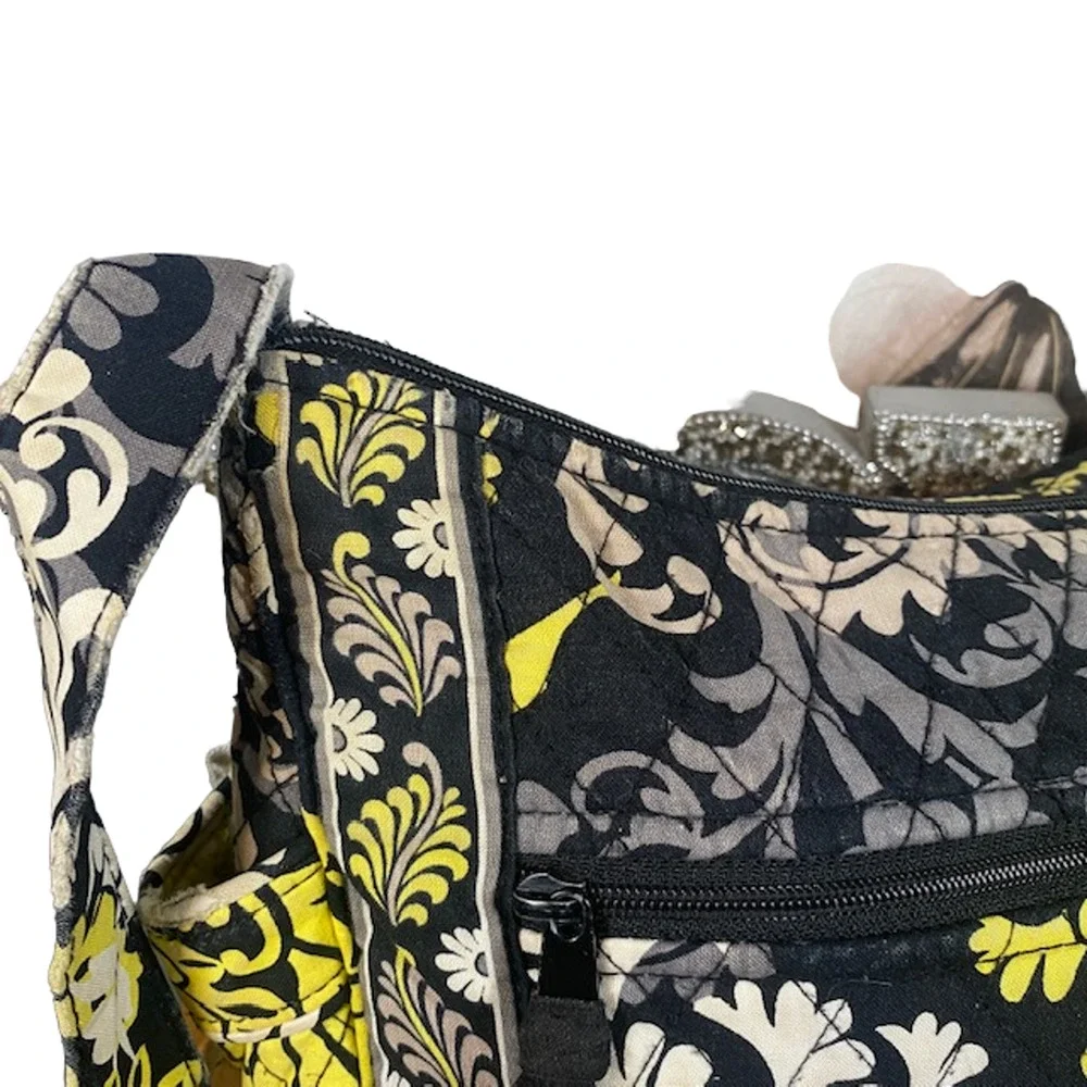 Vera Bradley Women’s Yellow Floral Quilted Shoulder Bag Purse